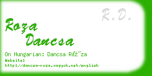 roza dancsa business card